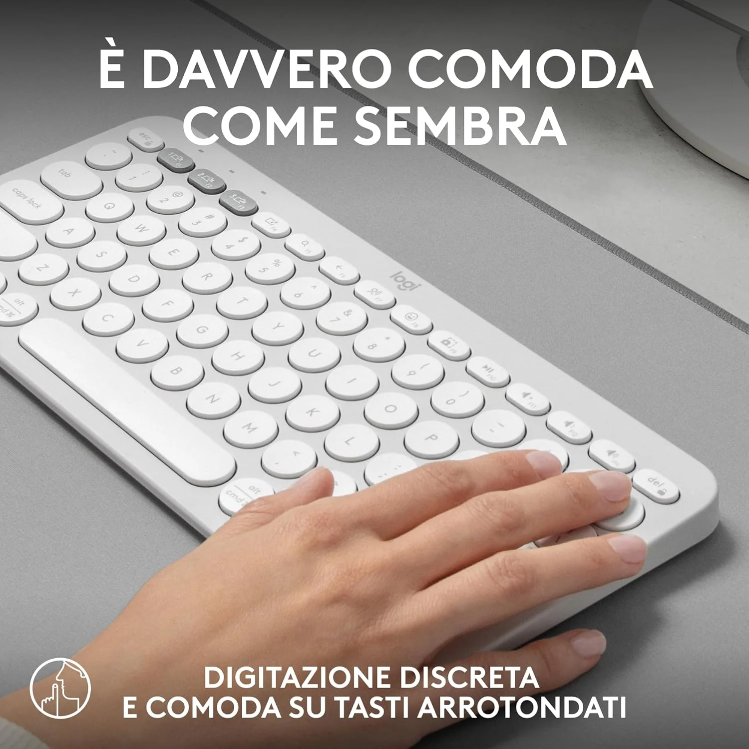 Logitech Pebble Keys 2 K380s, tastiera wireless Bluetooth multidispositivo con tasti di scelta rapida personalizzabili, Easy-Switch, Windows, macOS, iPadOS, Android, ChromeOS, italiano QWERTY - Image 4