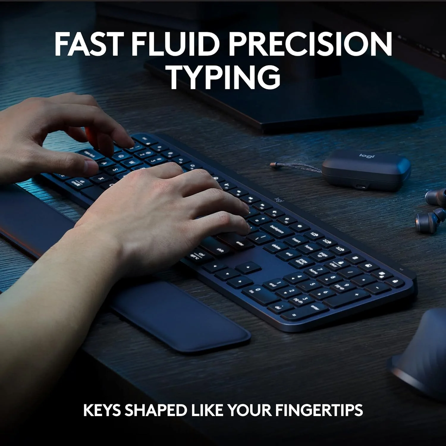Logitech MX Keys S COMBO - Performance Wireless Keyboard and Mouse with Palm Rest, Customisable Illumination, Fast Scrolling, Bluetooth, USB C, Windows, Linux, Chrome, Mac, QWERTY UK Layout - Image 4