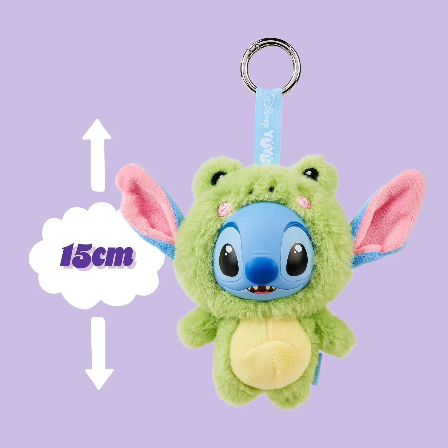 Disney YuYus Stitch Wave 1 – Plüsch-Vinyl-Charms im Blindbox-Format, Bag-Charm-Trend, 9 tierische Designs wie Tiger oder Axolotl, Karabiner, Überraschungsfigur, ca. 12 cm, für Kinder & Fans - Image 4
