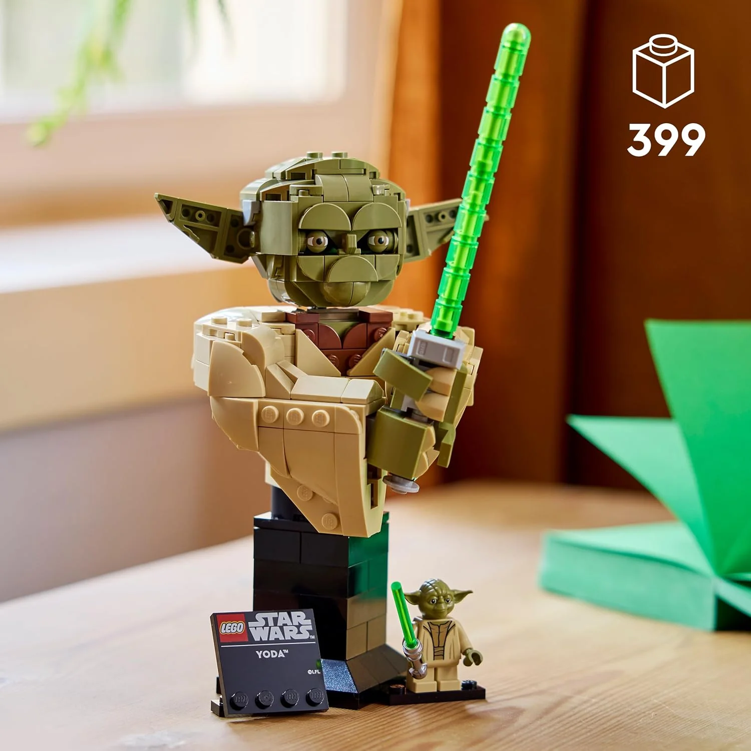 LEGO Star Wars 75438 Yoda Bust - Display Model Kit for Adults w/Green Lightsaber & Collectible Jedi Master Minifigure - DIY Shelf or Room Decor - Gift Idea for Attack of the Clones Fans - Image 5