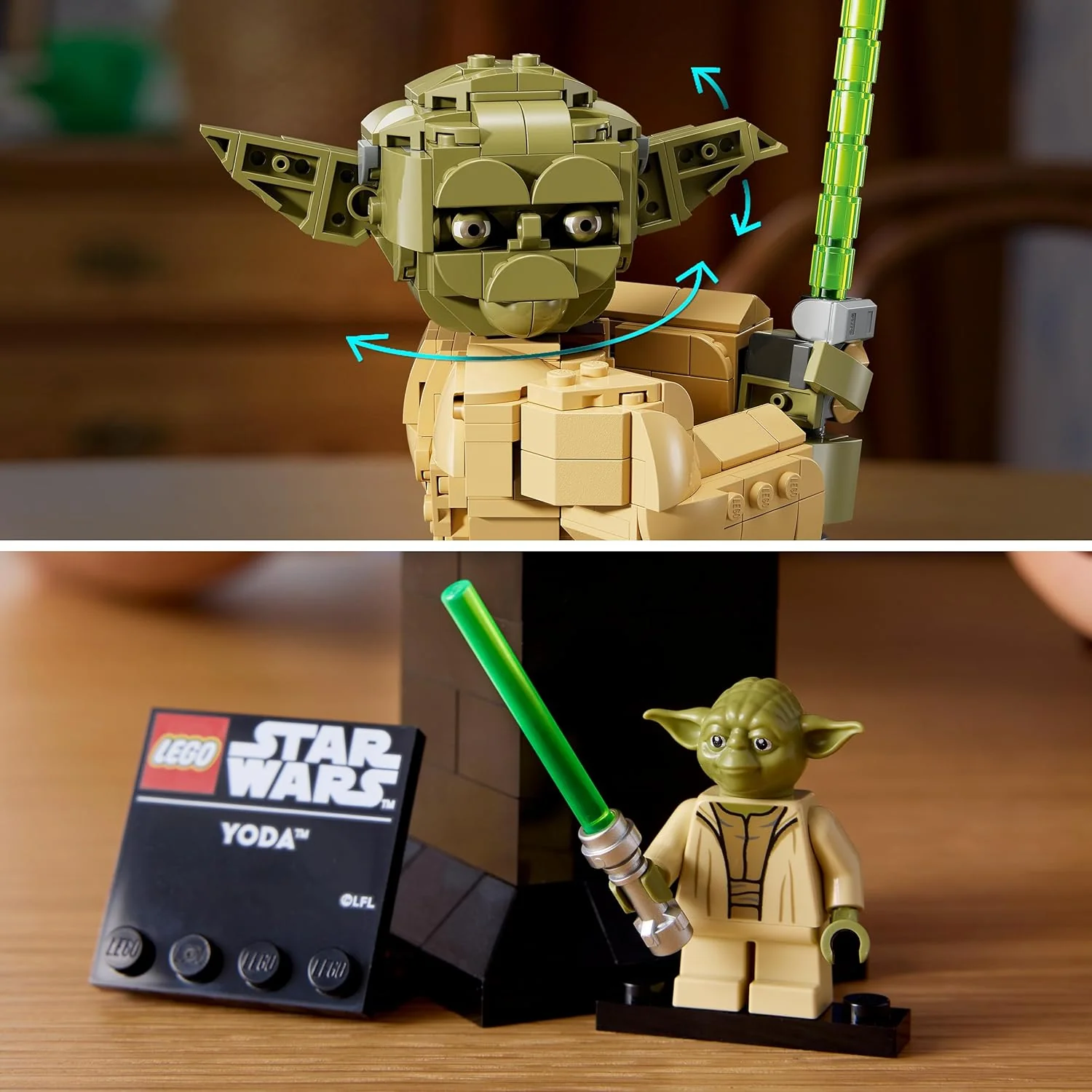 LEGO Star Wars 75438 Yoda Bust - Display Model Kit for Adults w/Green Lightsaber & Collectible Jedi Master Minifigure - DIY Shelf or Room Decor - Gift Idea for Attack of the Clones Fans - Image 7