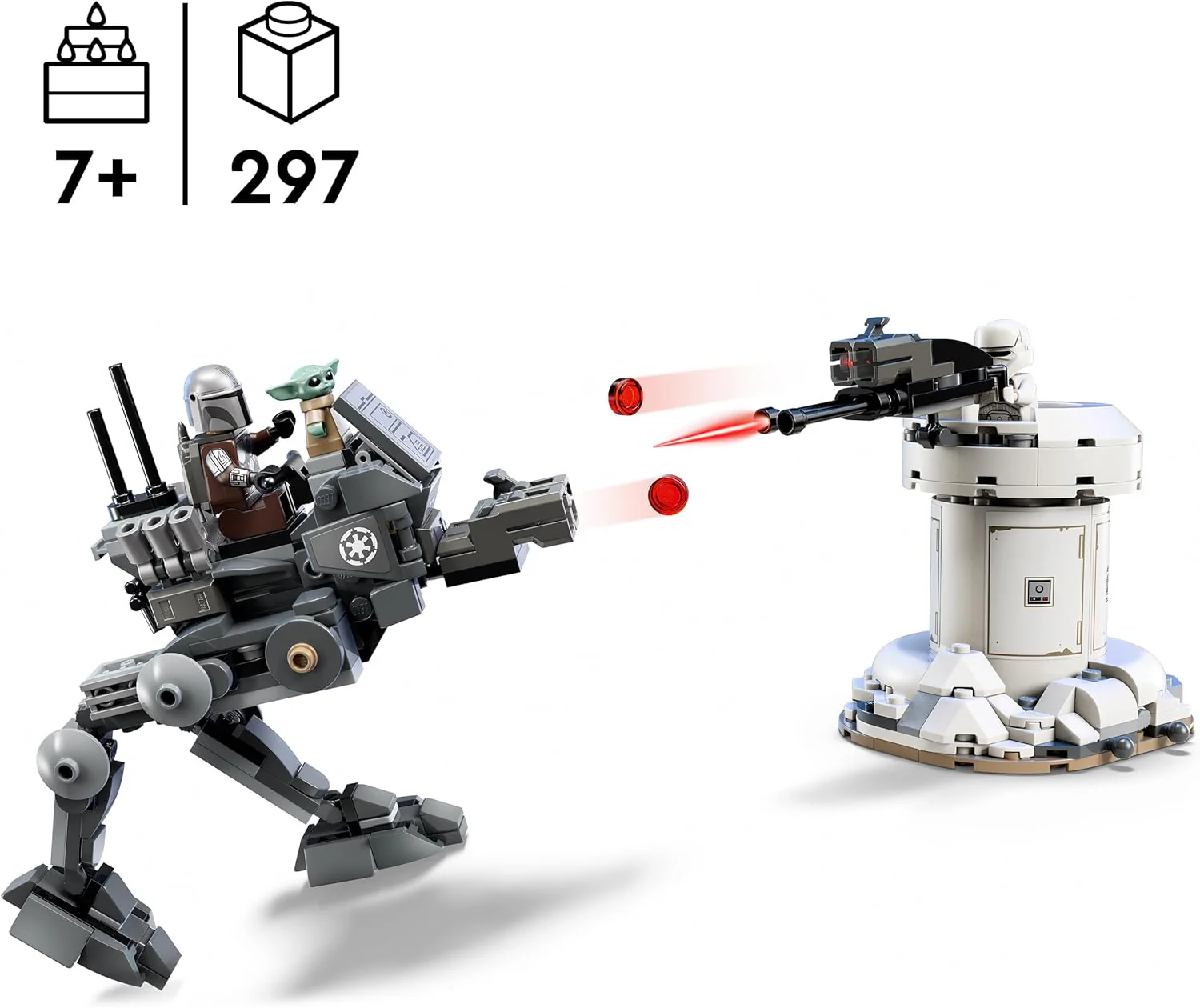 LEGO Star Wars 75444 AT-RT Aanval Bouwbaar Speelgoed voor Kinderen met Imperial Walker, Toren, The Mandalorian Minifiguur en Grogu Figuur - Cadeau voor Jongens, Meisjes en Fans vanaf 7 Jaar - Image 6