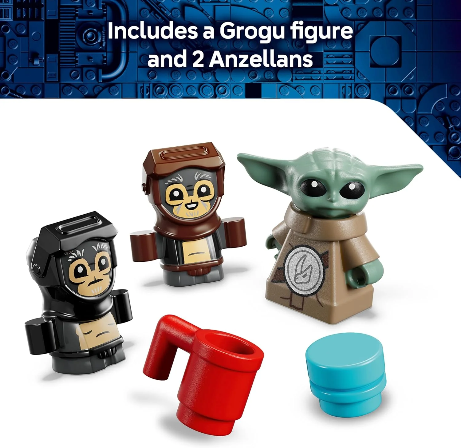 LEGO Star Wars 75445 Anzellan Starship Toy - The Mandalorian and Grogu Model Kit w/ 3 Figures & a Droid Workshop - Birthday Gift for 9+ Year Old Boys, Girls & Fans - Image 3