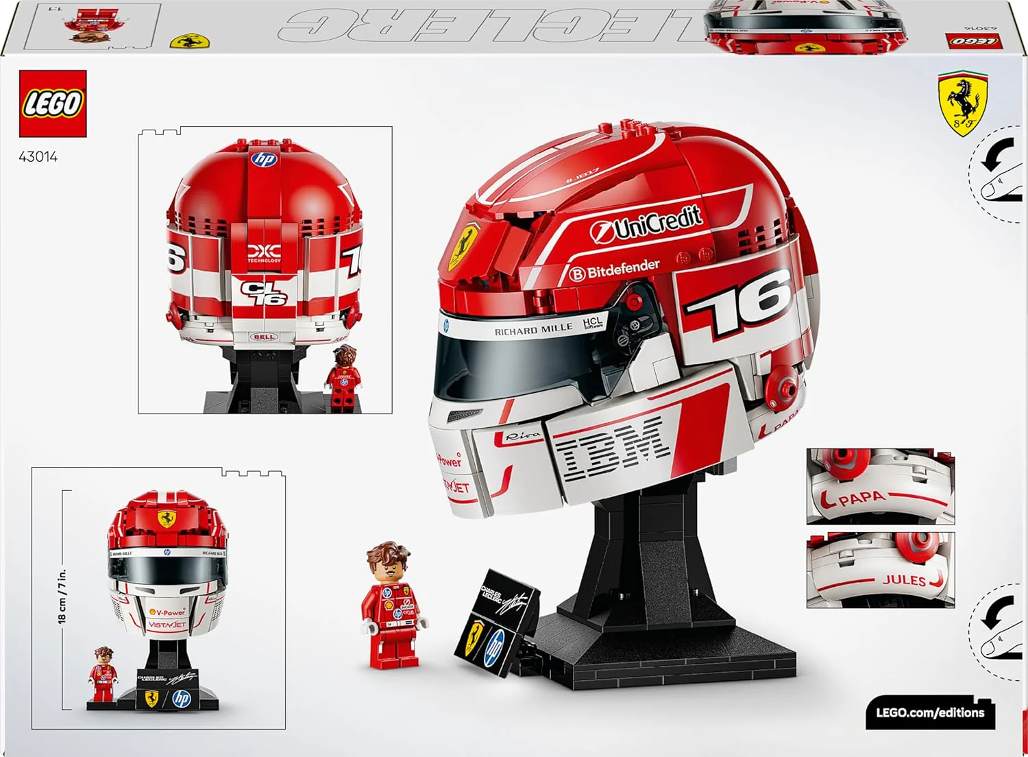 Lego - Editions Formula 1 - Scuderia Ferrari Hp Charles Leclerc Helmet (43014) - Image 5