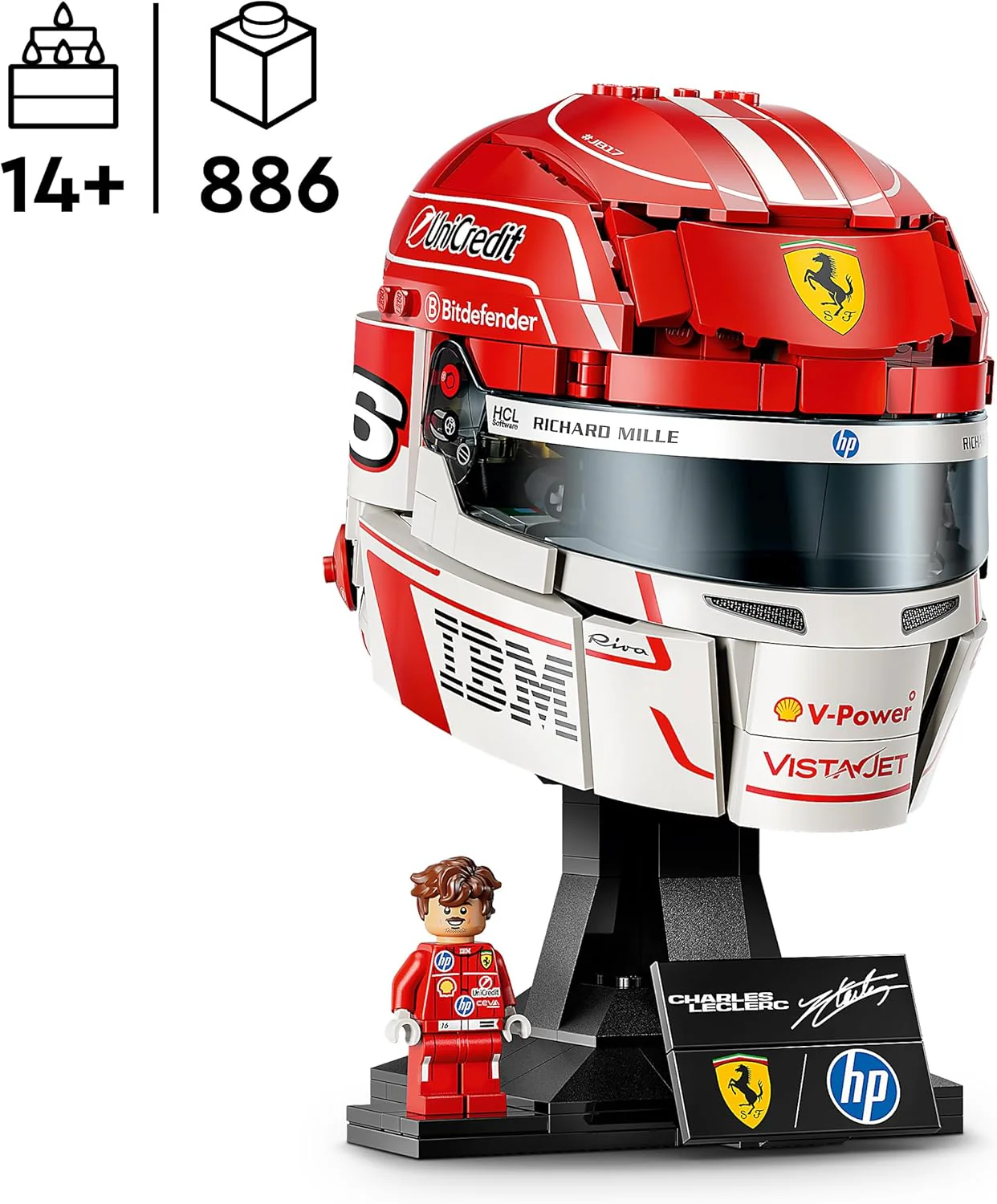 Lego - Editions Formula 1 - Scuderia Ferrari Hp Charles Leclerc Helmet (43014) - Image 7