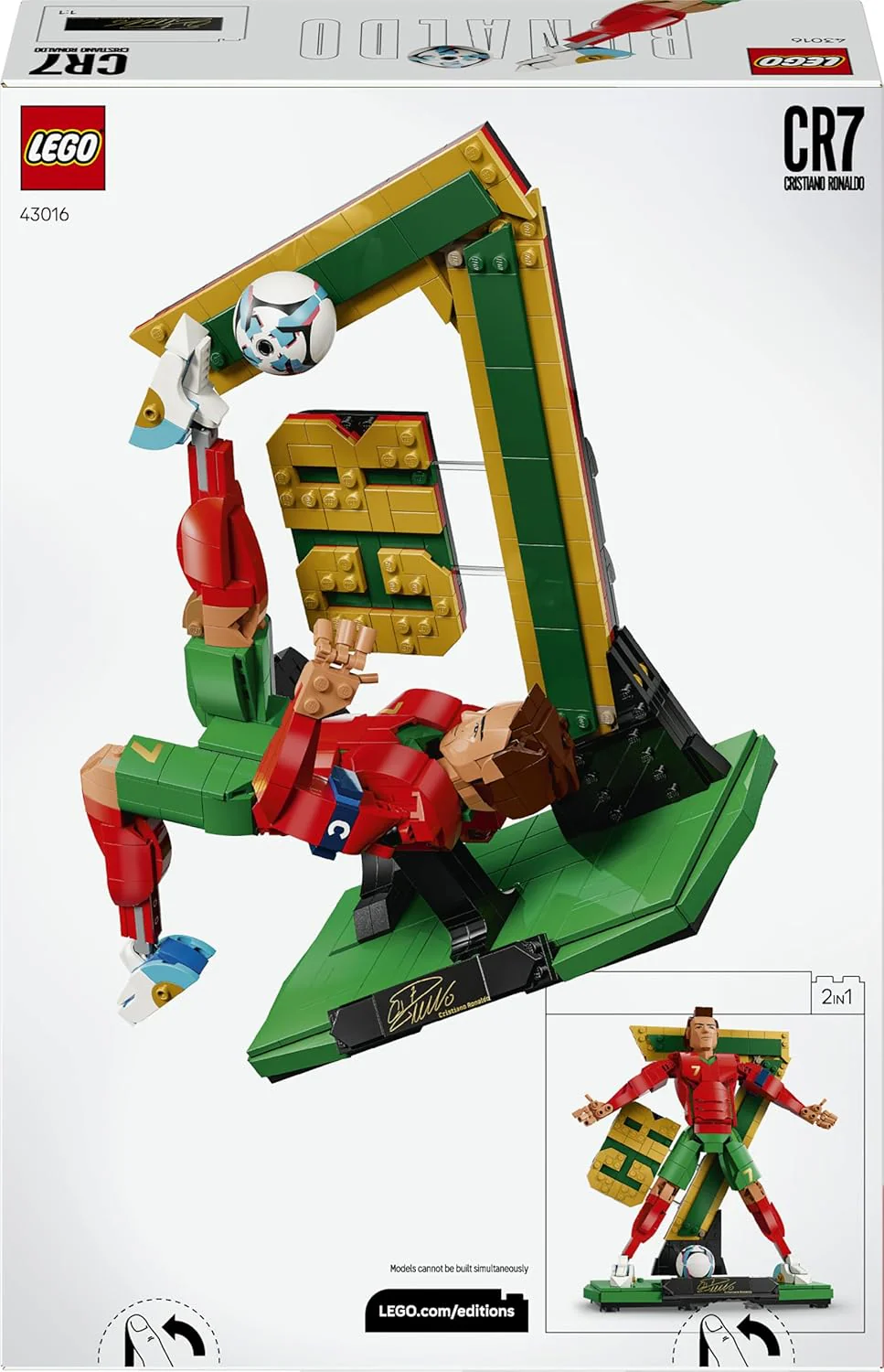 LEGO Editions Cristiano Ronaldo – Football Legend Toy - 3D Figure Display Model Kit - DIY Kids' Room Decor - Gift for 12+ Year Old Boys, Girls & Adult Sports Fans - 43016 - Image 7