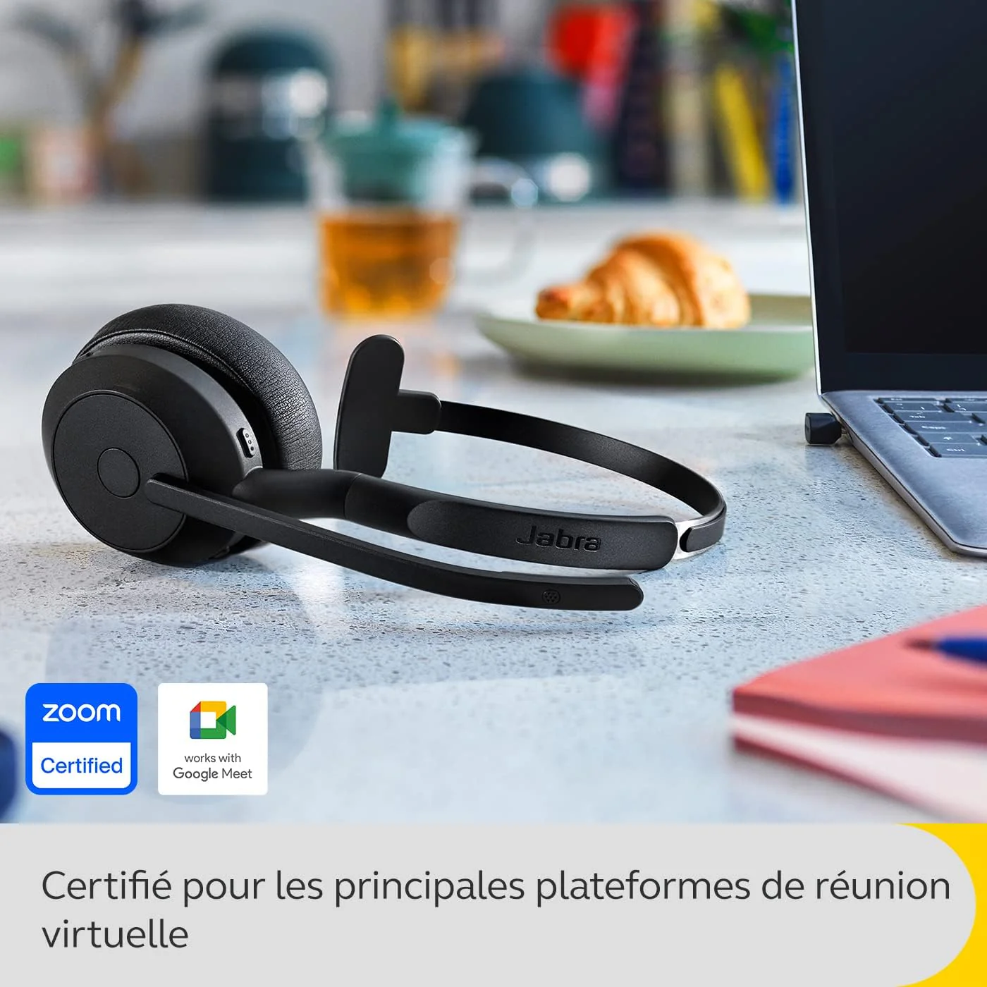 Jabra Evolve2 55 Mono Wireless Headset with Charging Stand, Air Comfort Technology, Noise-cancelling Mics, and ANC - Works with UC Platforms such as Zoom and Google Meet - Image 2