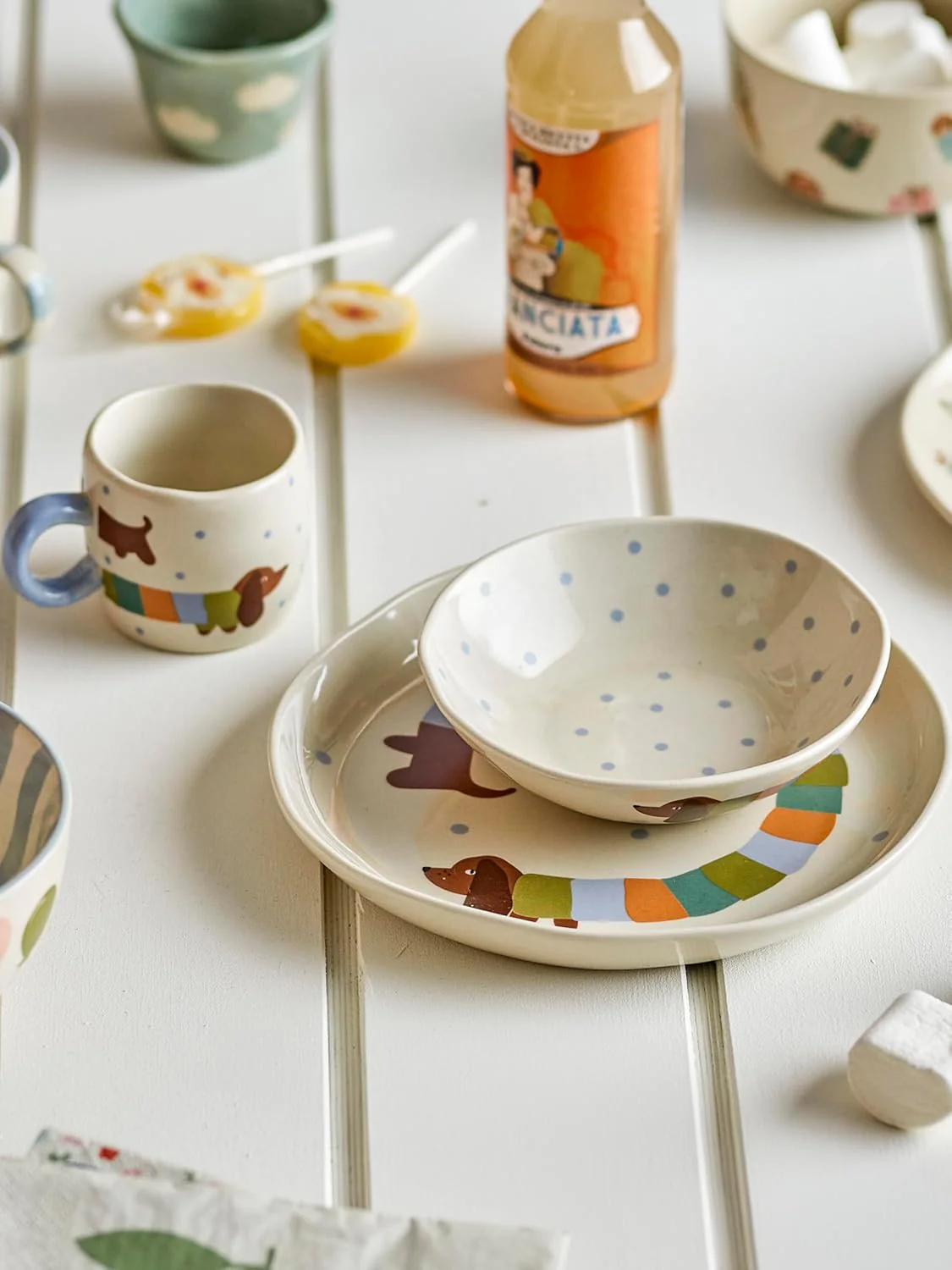 Bloomingville Mini - Charlie Tableware Set - Blue - Stoneware - Image 2