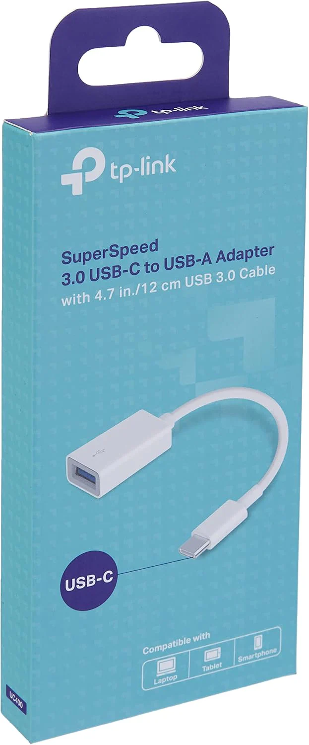 TP-Link USB C to USB 3.0 Adapter Super Fast OTG Function Compatible Devices with USB Type C - Adapter with Cable, USB A, USB C (UC400 - Image 3