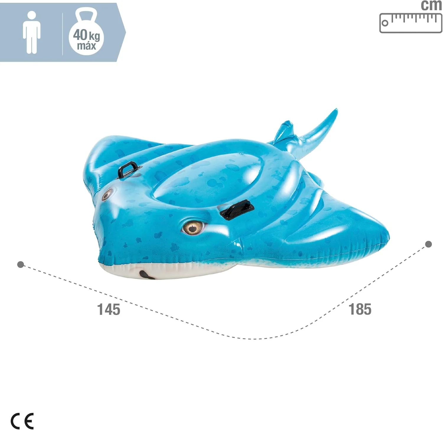 Intex Stingray Ride-On, Deflated Size: 1.85m x 1.45m (57576NP - Image 2