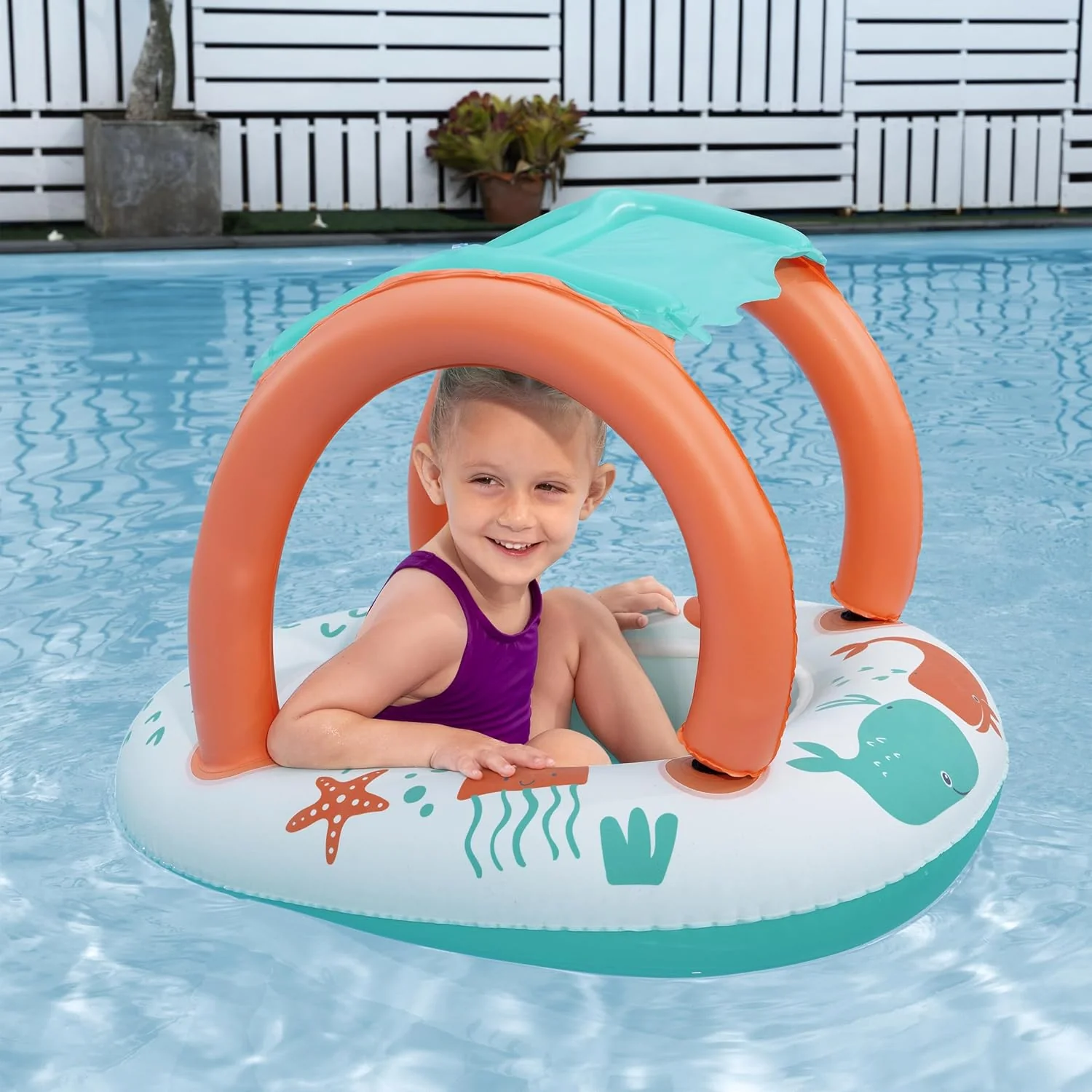 Bestway 33" x 26"/84cm x 67cm Comfort Plush Shaded Baby Boat - Image 7