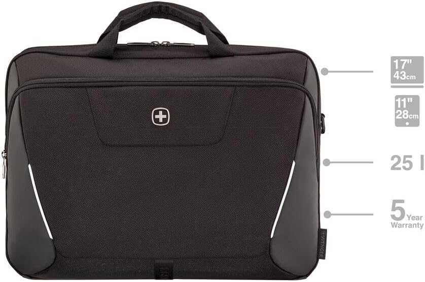 Wenger, XE Brief 17, 17" Laptop Briefcase with Tablet Pocket, Black, Digital Network, 15,6", Casual - Image 7
