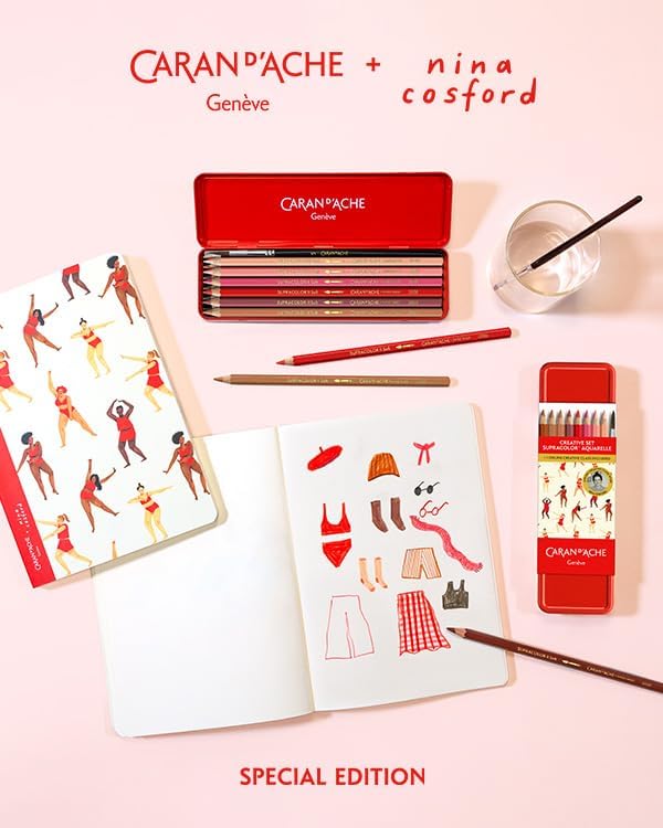 Caran d'Ache Drawing Book A5 200g/m2, Nina Cosford, Blank Ivory Paper, Sketchbook, 64 Pages, FSC Certified, Acid-Free, Artist Supplies, Drawing, Colouring, Square-Back Binding, Travel Artists, Art - Image 4