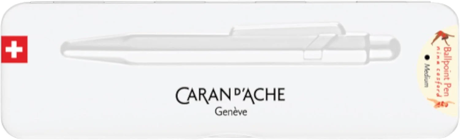 CARAN D'ACHE 849 Nina Cosford Ballpoint Pen Light Cream Aluminium Hexagonal Special Edition Swiss Made - Image 3