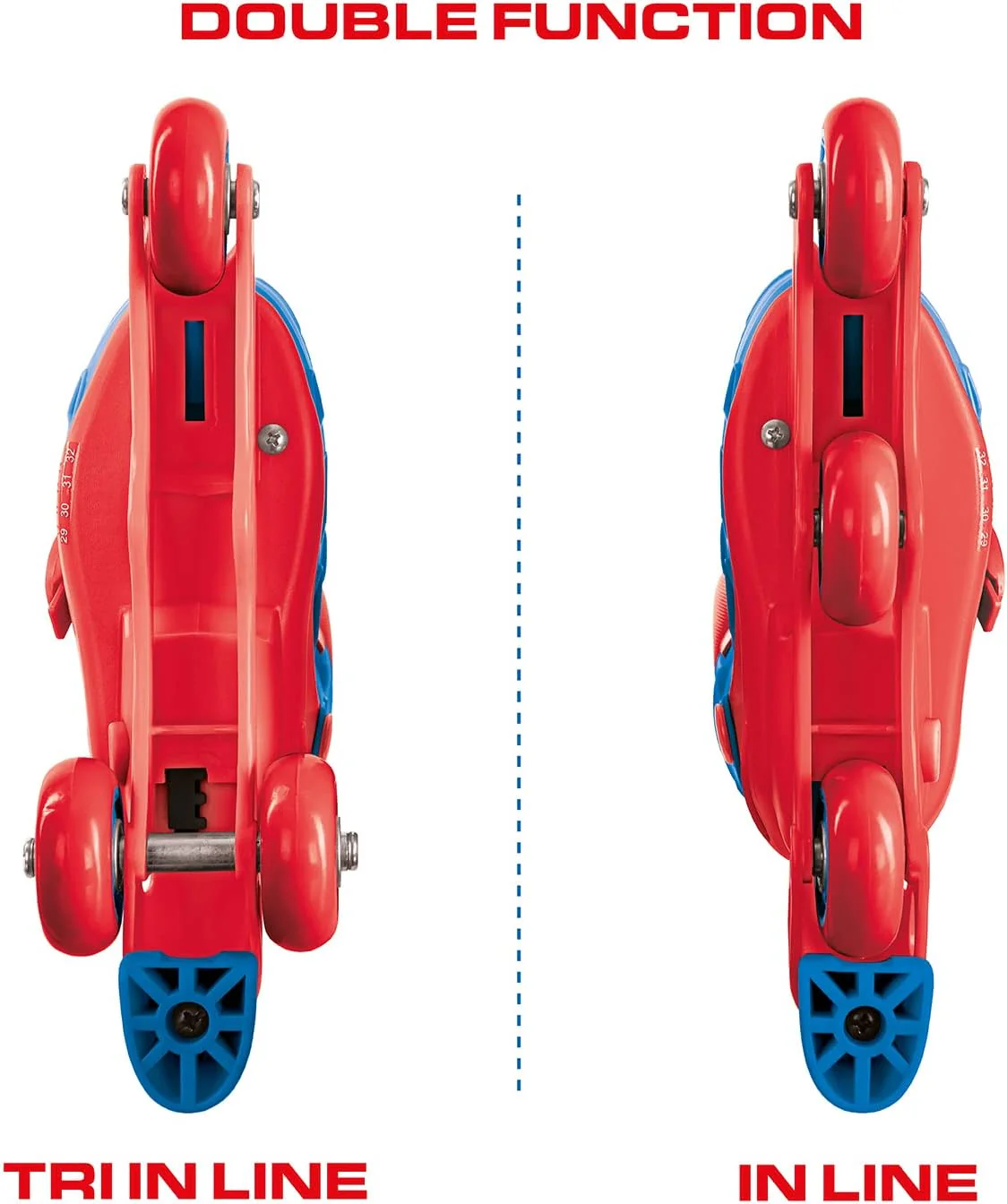 mondo Toys - Marvel Spiderman - 3 In-Line Skates - Adjustable Dual Function - PVC Wheels - Scooter for Boys/Girls - Size S/Size 29/32-28631, Multi-coloured - Image 3