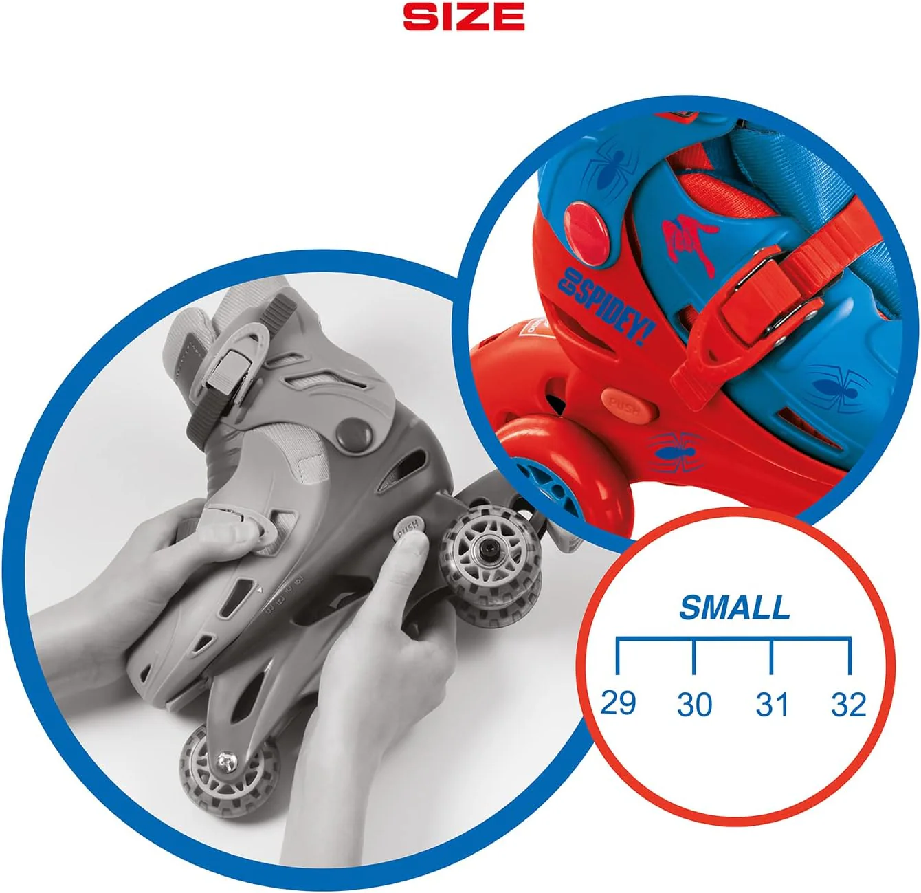 mondo Toys - Marvel Spiderman - 3 In-Line Skates - Adjustable Dual Function - PVC Wheels - Scooter for Boys/Girls - Size S/Size 29/32-28631, Multi-coloured - Image 4