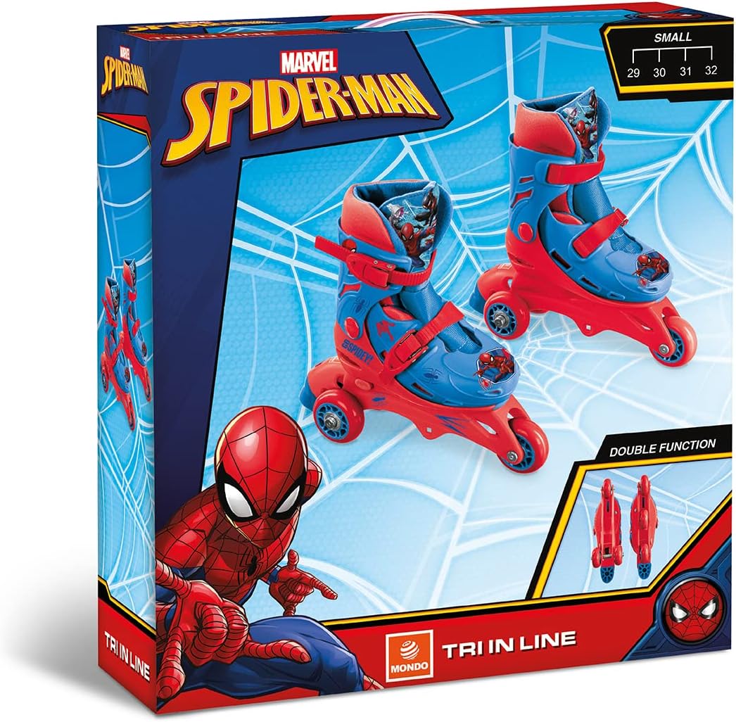 mondo Toys - Marvel Spiderman - 3 In-Line Skates - Adjustable Dual Function - PVC Wheels - Scooter for Boys/Girls - Size S/Size 29/32-28631, Multi-coloured - Image 5