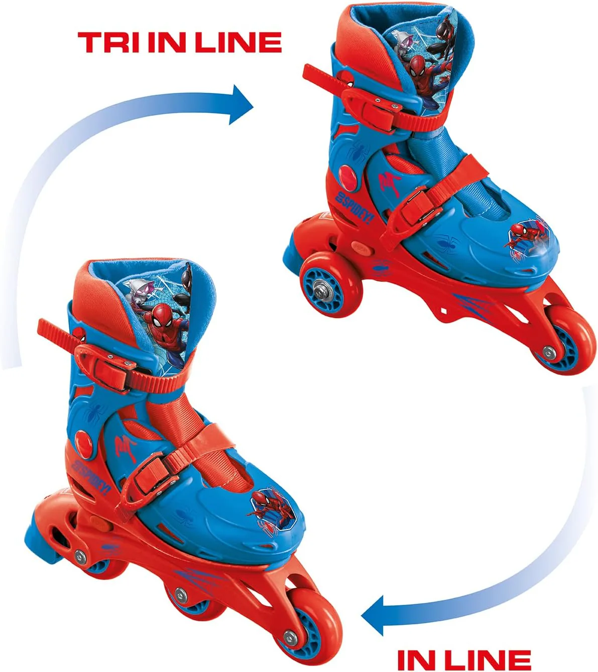 mondo Toys - Marvel Spiderman - 3 In-Line Skates - Adjustable Dual Function - PVC Wheels - Scooter for Boys/Girls - Size S/Size 29/32-28631, Multi-coloured - Image 6