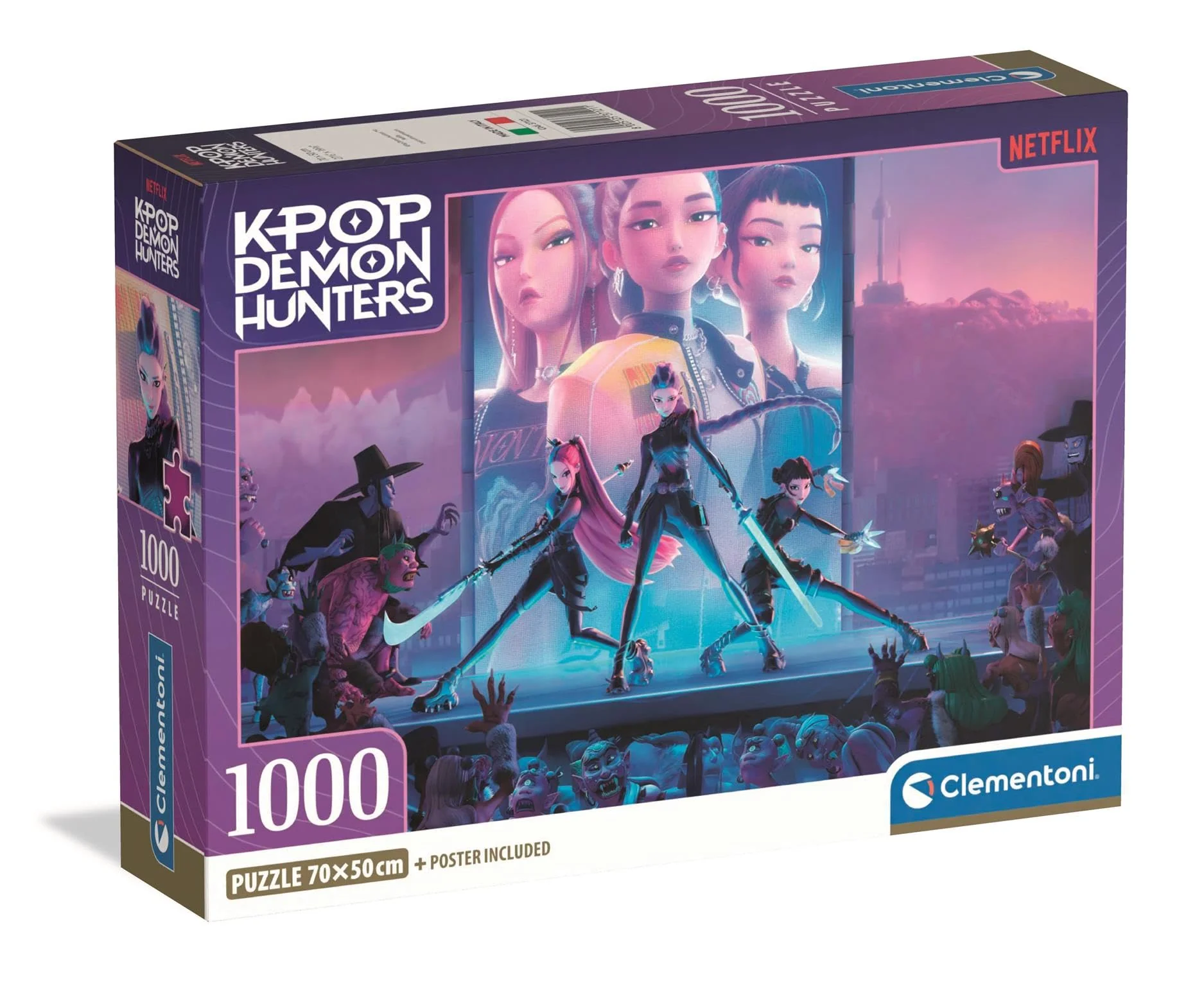 Clementoni - Puzzle K-Pop Demon Hunters 1, 1000 Pieces (I-37121)