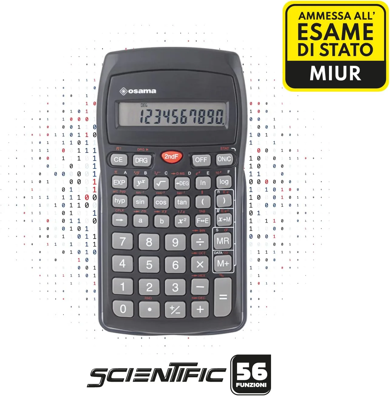 OSAMA - Calcolatrice Scientifica per Scuola, Università e Ufficio, con 56 Funzioni, 10 Cifre in Mantissa e 2 in Esponente con Custodia Rigida Scorrevole - Calcolatrice Professionale 9,6x2x16,3cm - Image 2