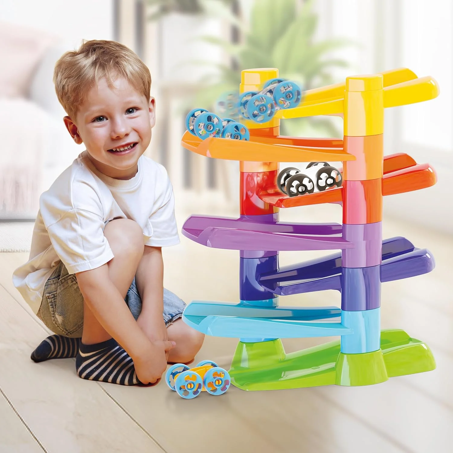 QUERCETTI - Flip Car Race Track Superbaan voor ks en auto's kinderen van 18 maanden + - Montessori-spel - creatief en educatief spel - cadeau voor jongens van 2 tot 3 jaar - speelgoed Made in - Image 6