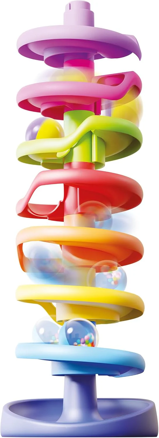 QUERCETTI Spiral Tower Super, kbaan voor kinderen met 7 spiralen en 1 stabiele basis, educatief spel voor kinderen 1+, stimuleert coördinatie en fijne motoriek, creatief speelgoed in meerkleurig - Image 5