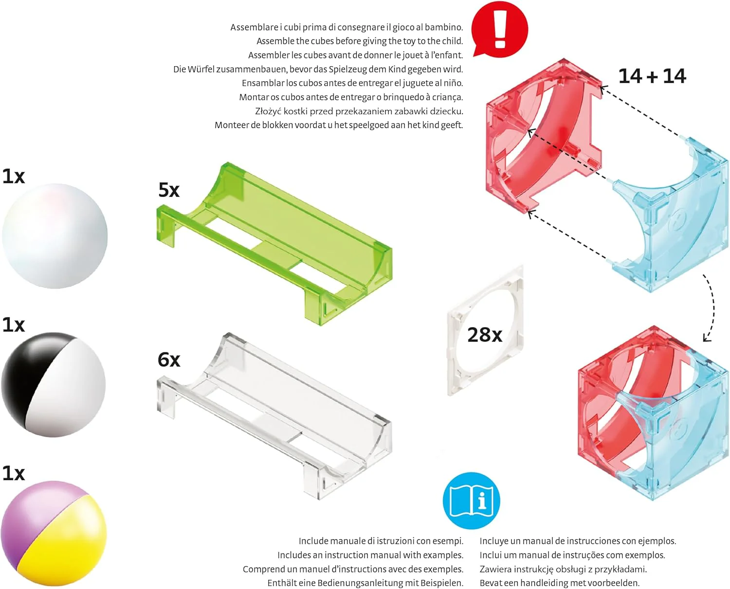 QUERCETTI - Cuboga kbaan galerijen – creatief Montessori-speelgoed voor kinderen 2 cadeaus voor jongens van 3 jaar – educatieve spellen gemaakt in Italië, meerkleurig, 70 - Image 4