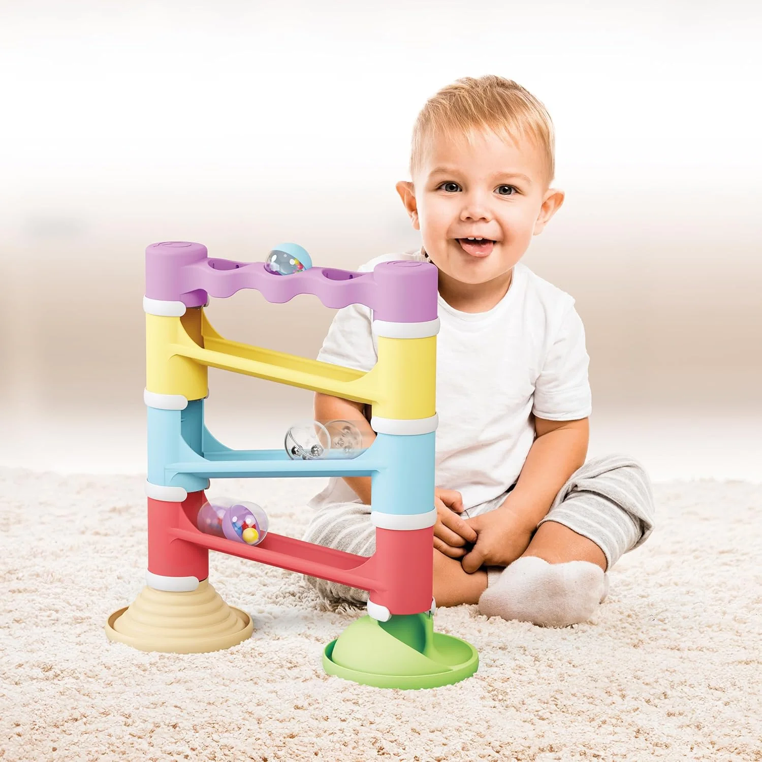 QUERCETTI Migoga Tower Sound kbaan 18 maanden, Montessori creatieve en educatieve spellen, cadeau voor jongens van 1 jaar, 2 speelgoed voor kinderen van 3 jaar, milieuvriendelijk, meerkleurig - Image 5