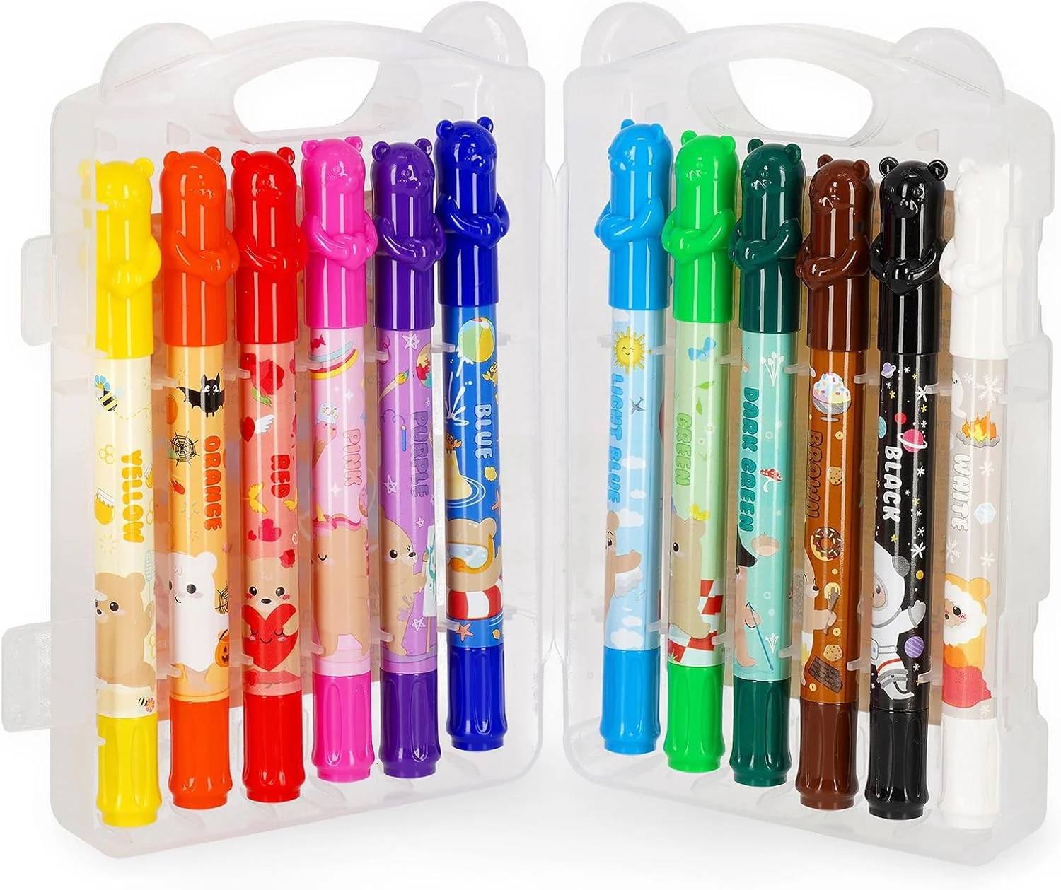 Legami - Set of 12 Teddy Friends Wax Crayons, Rotating, Soft Lines and Intense Colours, Washable, 8 mm Tip, Non Sharpening, 1.5 x 13.3 x 1.8 cm - Image 5