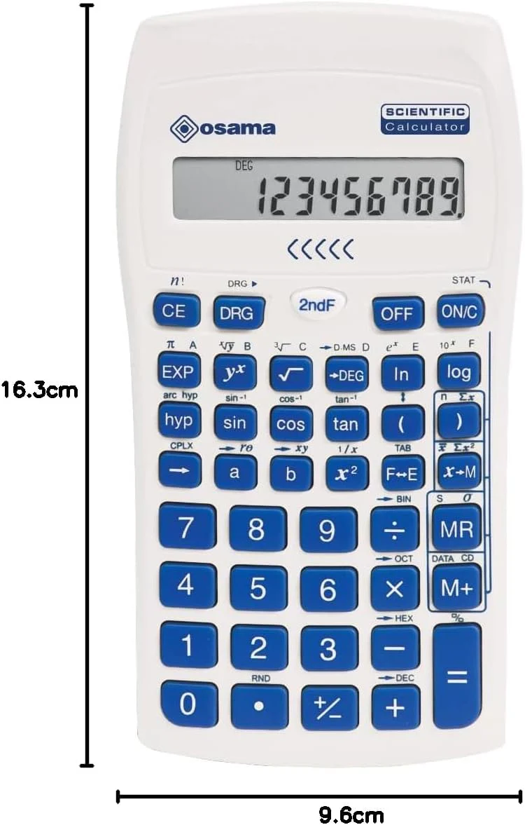 OSAMA - Calcolatrice Scientifica 56 Funzioni, 10 Cifre Mantissa e 2 Esponente, Cose per la Scuola con Custodia Scorrevole Valida per Esami di Stato - Materiale Scolastico per Back to School - Image 2