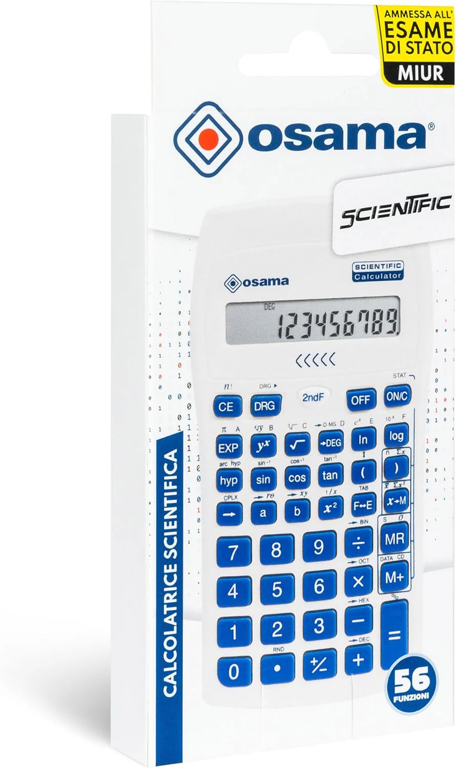 OSAMA - Calcolatrice Scientifica 56 Funzioni, 10 Cifre Mantissa e 2 Esponente, Cose per la Scuola con Custodia Scorrevole Valida per Esami di Stato - Materiale Scolastico per Back to School - Image 3