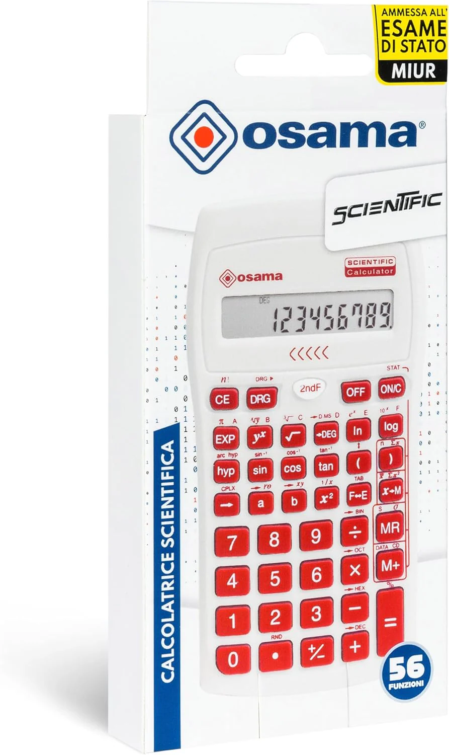 OSAMA - Calcolatrice Scientifica 56 Funzioni, 10 Cifre Mantissa e 2 Esponente, Cose per la Scuola con Custodia Scorrevole Valida per Esami di Stato - Materiale Scolastico per Back to School - Image 3