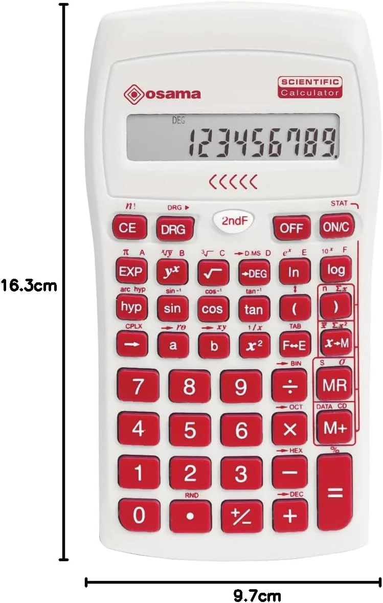 OSAMA - Calcolatrice Scientifica 56 Funzioni, 10 Cifre Mantissa e 2 Esponente, Cose per la Scuola con Custodia Scorrevole Valida per Esami di Stato - Materiale Scolastico per Back to School - Image 5