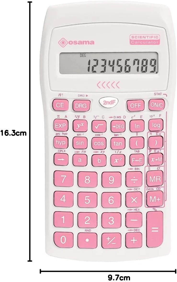 OSAMA - Calcolatrice Scientifica 56 Funzioni, 10 Cifre Mantissa e 2 Esponente, Cose per la Scuola con Custodia Scorrevole Valida per Esami di Stato - Materiale Scolastico per Back to School - Image 2