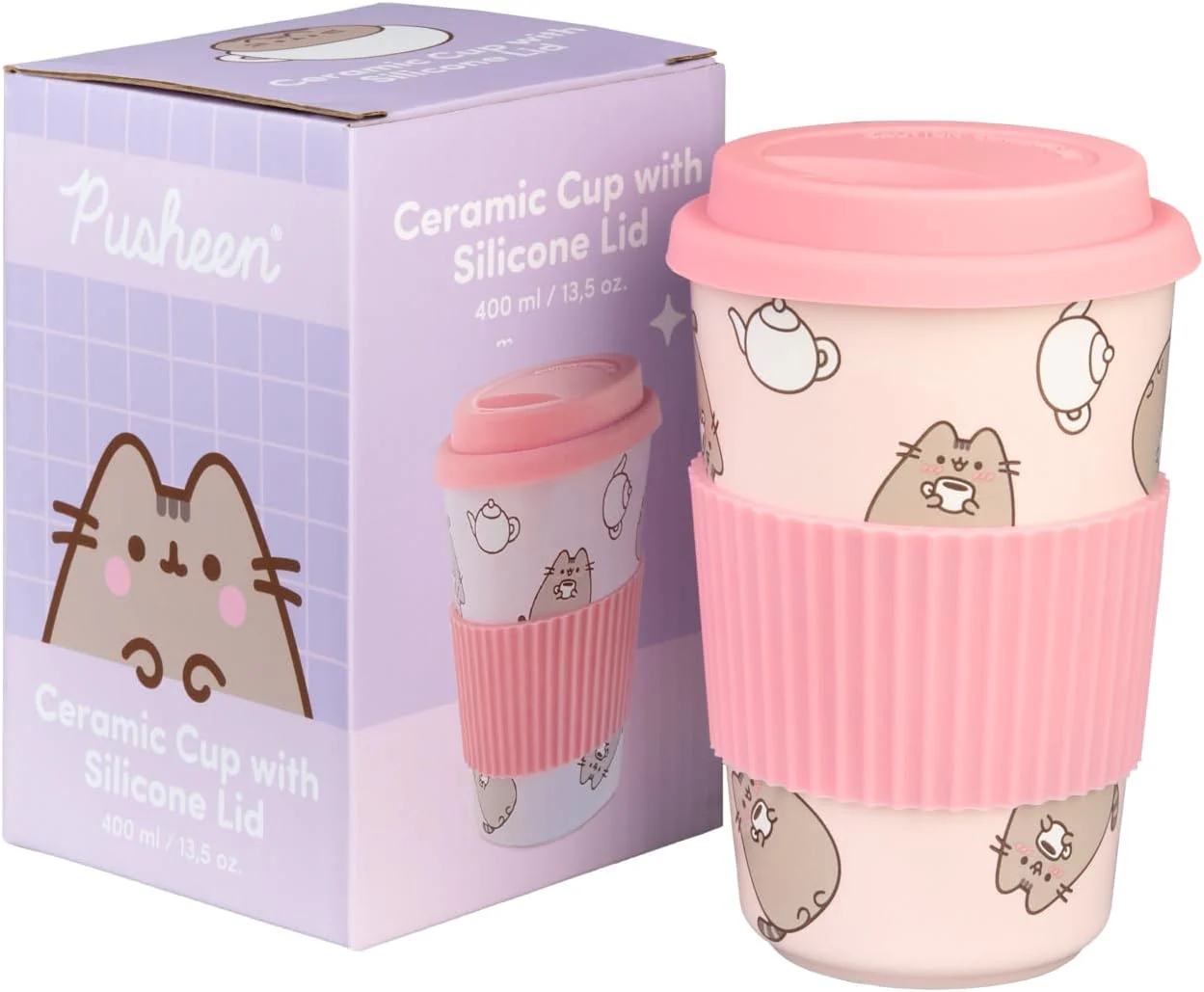 Pusheen Ceramic Mug With Lid 400 Ml - Image 5