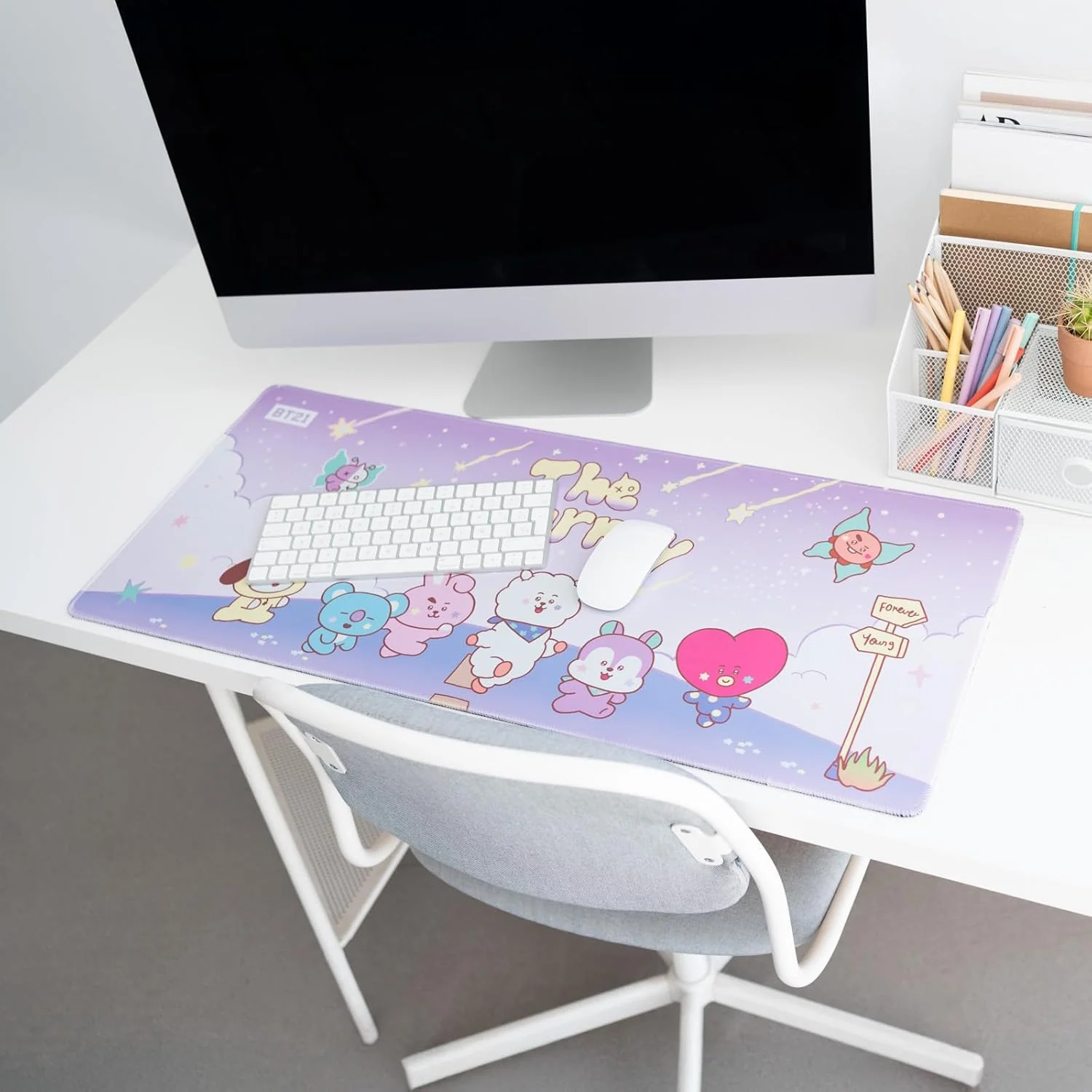 Grupo Erik Gaming Mauspad XXL BT21 Fanartikel Gaming Mousepad rutschfest und Wasserabweisend Mauspad Groß - Mouse Pad XXL Gaming Schreibtischunterlage PC Zubehör Gaming Kawaii K-Pop Kawaii Merch - Image 2