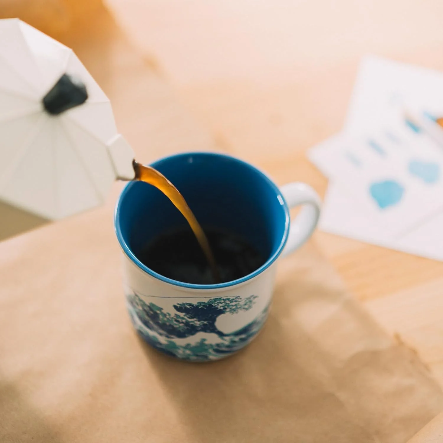 Grupo Erik Tazza La Grande Ola di Kanawaga - Tazza Colazione Ceramica con Colori Vivaci e Stampa di Alta Qualità 350 ml, Adatte a Lavastoviglie e Microonde | Tazzine Caffe Particolari - Image 5