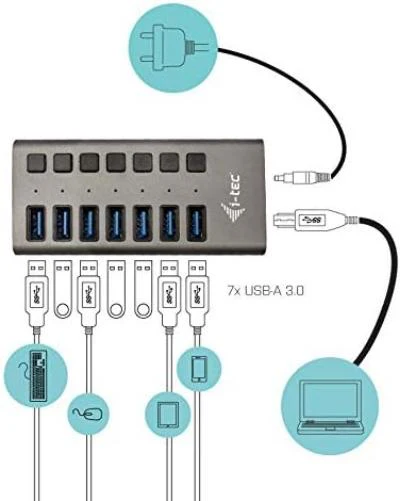 Usb 3.0 Charg 7 Port+Pw Adapt 36W - Image 2