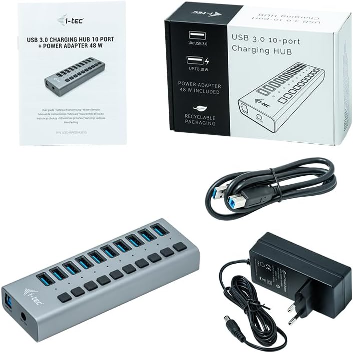 i-tec USB 3.0 HUB 10 PORT 48 W USB 3.0 HUB 10 PORT 48 W - Image 4