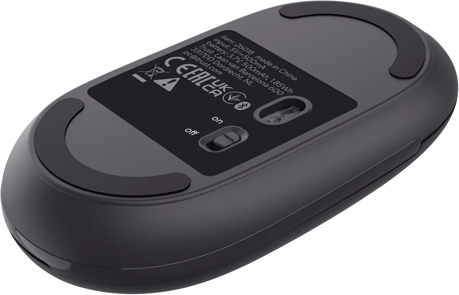 Trust Seron Mouse Wireless con Rotellina Ultra Rapida e Scorrimento Orizzontale, Bluetooth + 2.4GHz, 85% Plastica Riciclata, Pulsanti Silenziosi, Mouse Bluetooth Multi-Dispositivo per PC Mac, Nero - Image 3