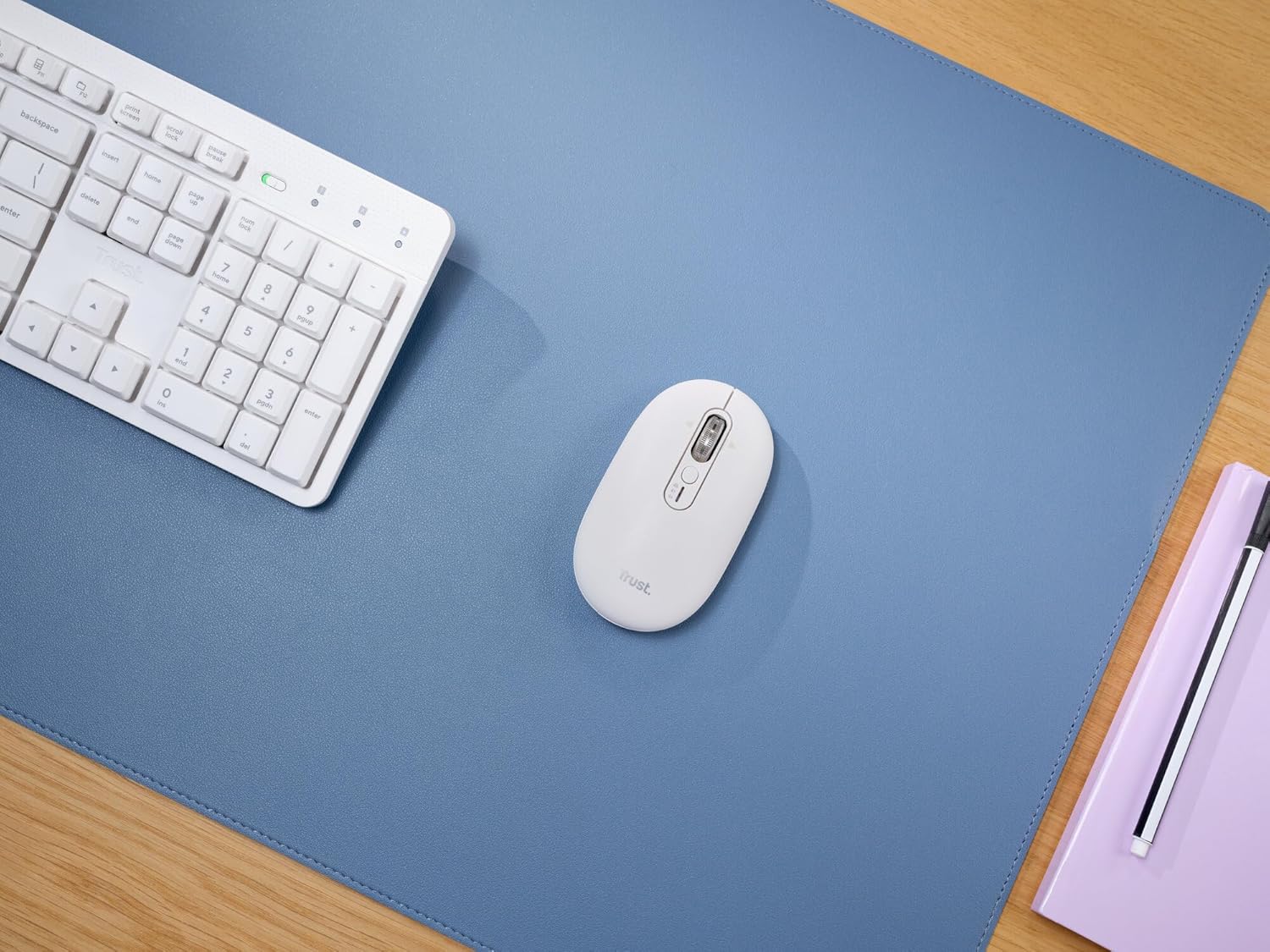 Trust Seron Mouse Wireless con Rotellina Ultra Rapida e Scorrimento Orizzontale, Bluetooth + 2.4GHz, 65% Plastica Riciclata, Pulsanti Silenziosi, Mouse Bluetooth Multi-Dispositivo per PC Mac, Bianco - Image 2