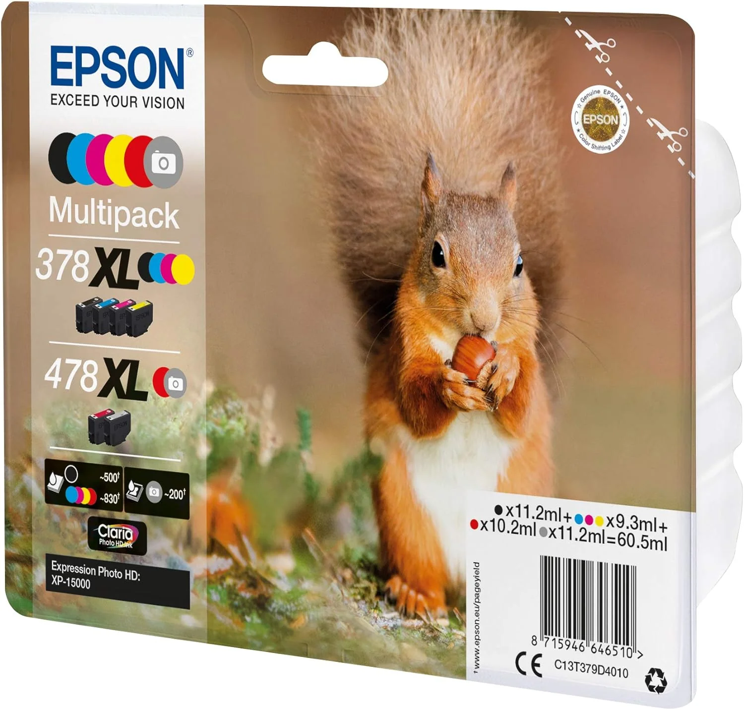 Epson C13T379D4010 X-Large Inkjet Cartridge, Black/Yellow/Magenta/Cyan (Pack of 6 - Image 3