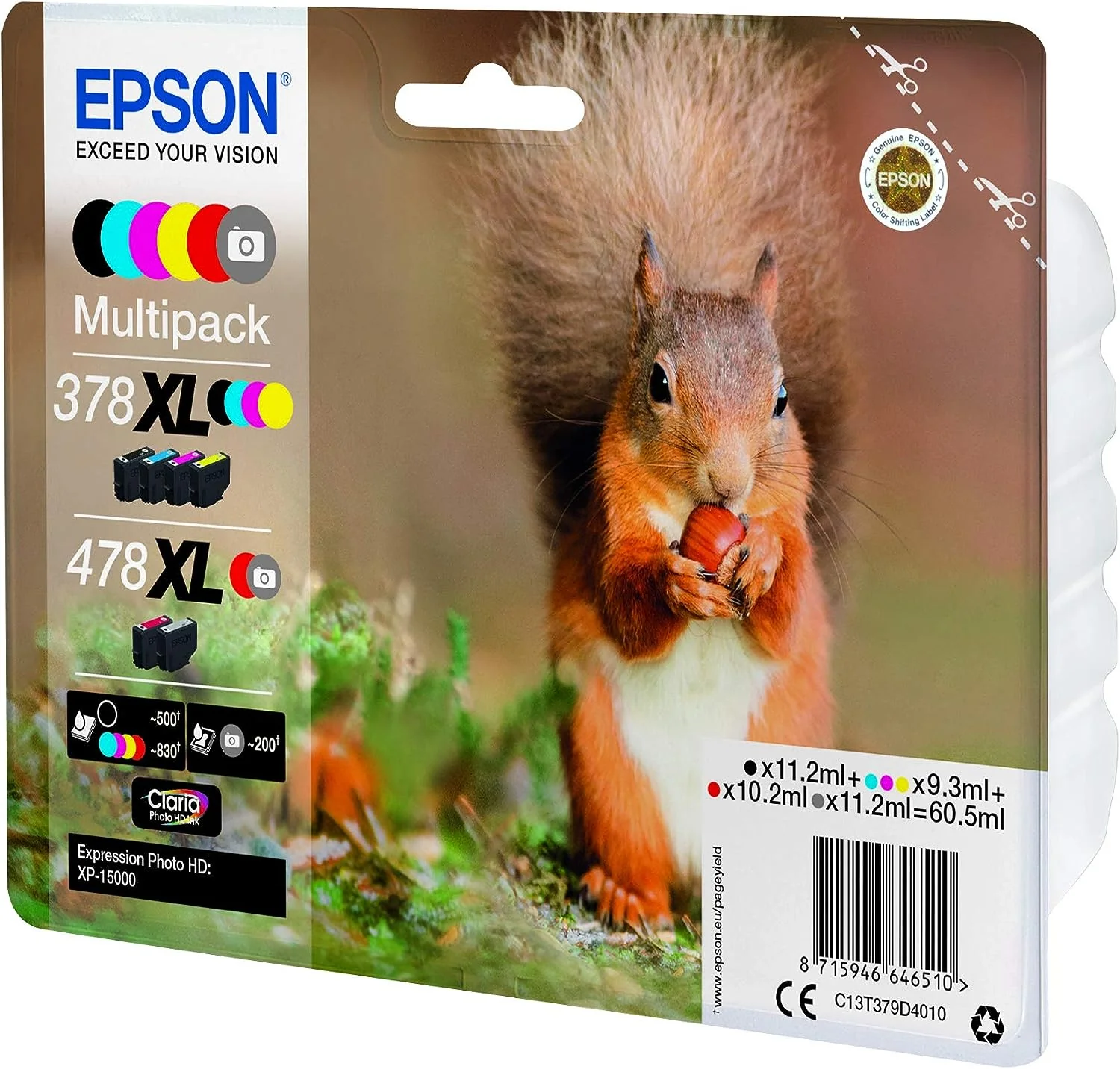 Epson C13T379D4010 X-Large Inkjet Cartridge, Black/Yellow/Magenta/Cyan (Pack of 6 - Image 4