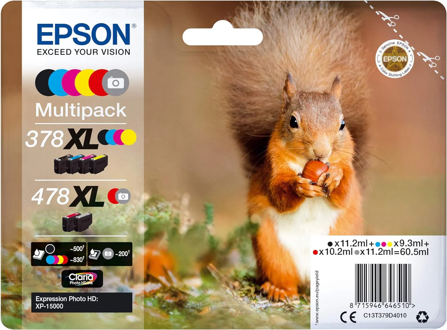 Epson C13T379D4010 X-Large Inkjet Cartridge, Black/Yellow/Magenta/Cyan (Pack of 6 - Image 5