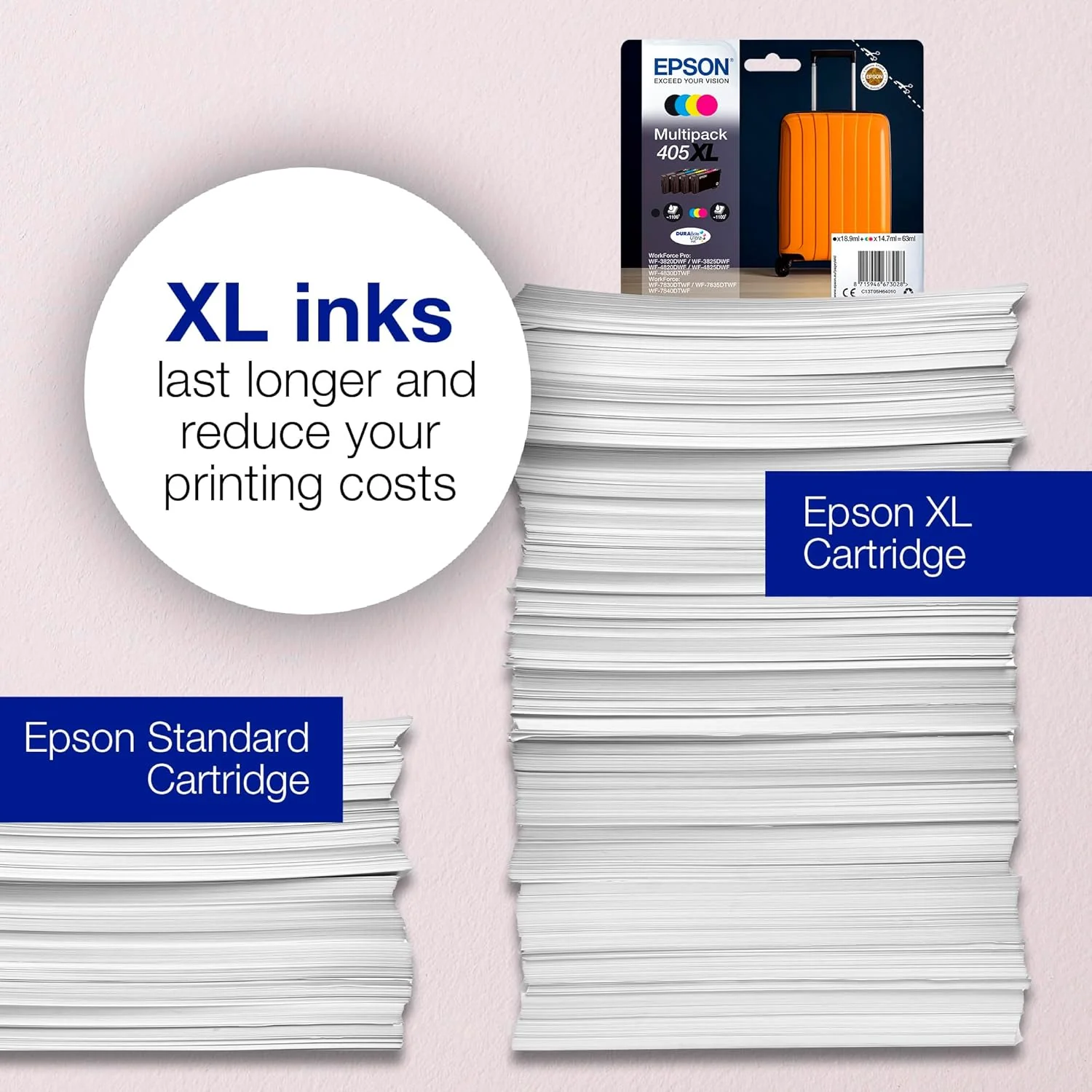 Epson 405 Suitcase Genuine Multipack, 4-colours Ink Cartridges, DURABrite Ultra Ink - Image 5