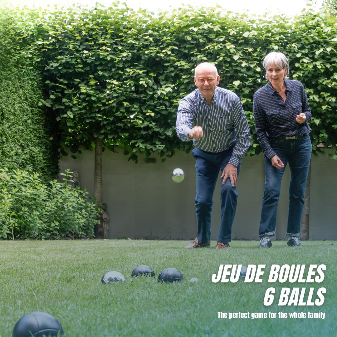Engelhart - 010207 - bouleset, 6-delig, zwart/zilver - boules - spelletjes - tuinspellen, buitenspellen - Image 5