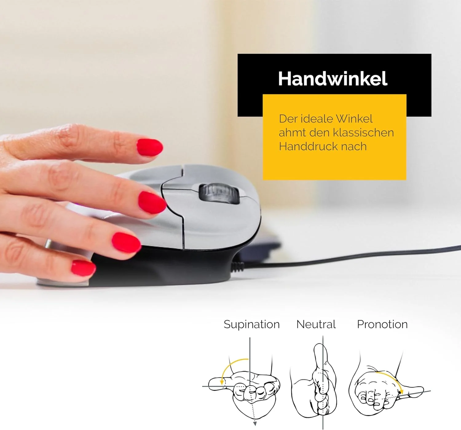 Bakker Elkhuizen BNEGMW GRIP Vertical mouse GripMouse 3 keys/scroll wheel/wireless - Image 6