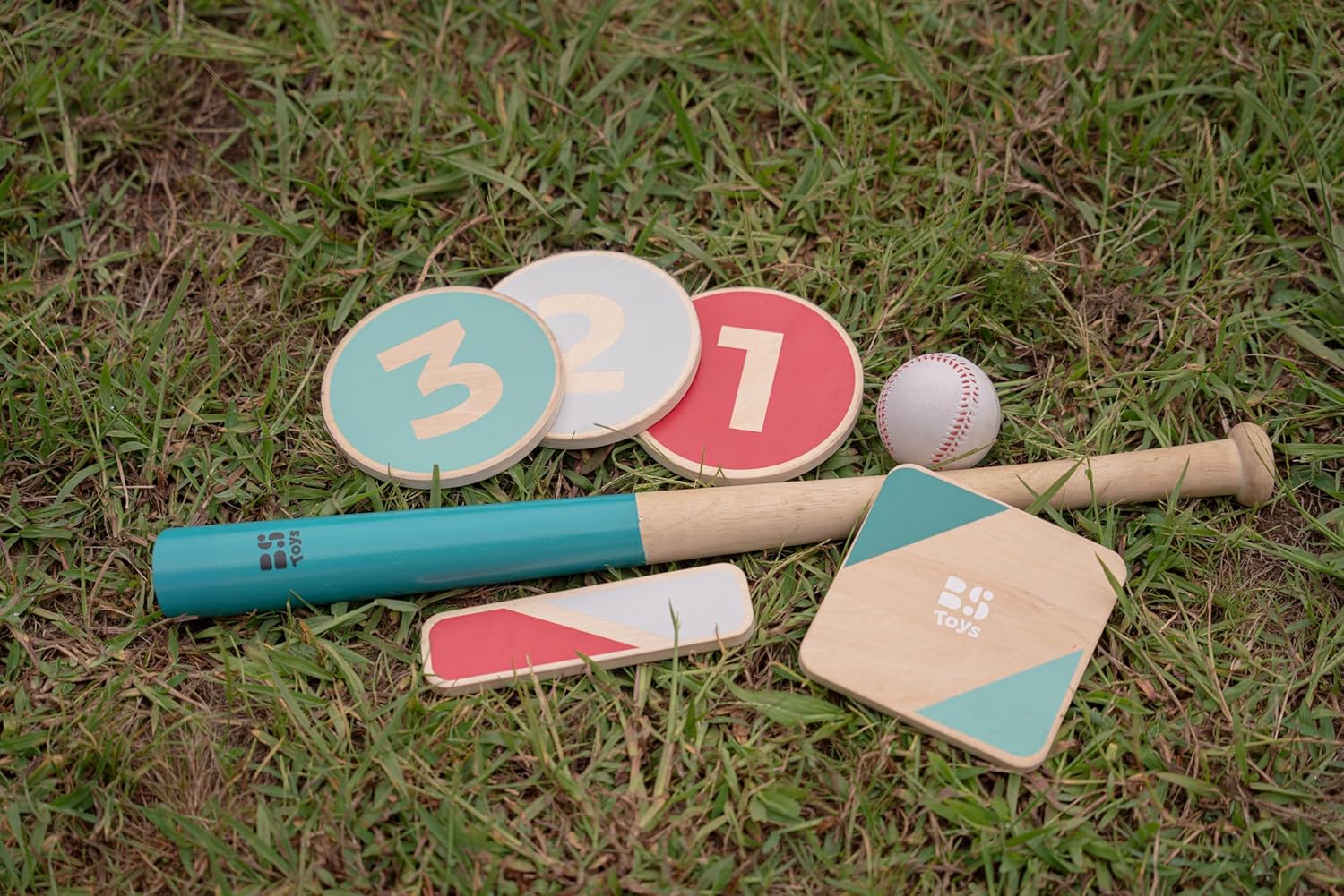 BS Toys Honkbalset van hout, stok, bal en 4 basissen, buitenspel 4-18 spelers, vanaf 8 jaar - Image 7