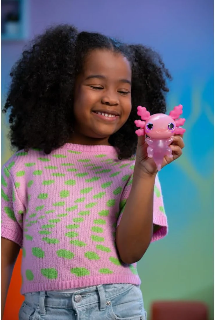 Animagic - Let's Glo Axolotl Roze, Elektronisch en Verlicht Huisdier Voor Kinderen Vanaf 4 Jaar, Zintuiglijke speel- en aanraakervaring, Uitrekbaar lichaam, Drijft en gloeit in water - Image 3