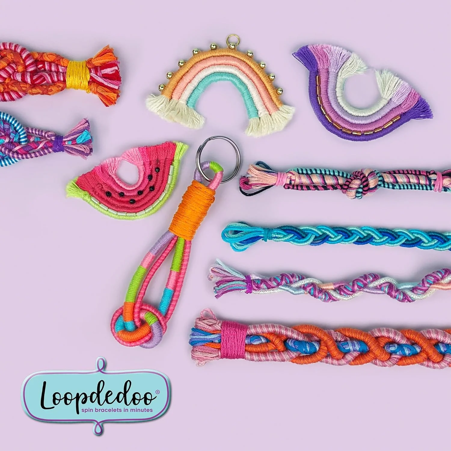 Goliath – LOOPDEDOO, Bracelet Maker voor Kinderen vanaf 8 Jaar, Eenvoudig en leuk weefgetouw, 12 draden 100% katoen inbegrepen, Creatieve activiteit voor jongens & meisjes, Cadeau-idee - Image 3
